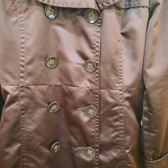 George Womens Brown Trench Coat Size Medium - Picture 3 of 11